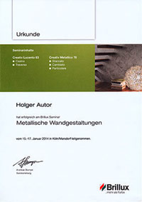 Brillux Fortbildung von Maler Holger Autor, 2014
